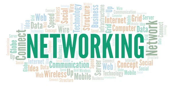 Networking Word Cloud Word Cloud Gemaakt Met Alleen Tekst — Stockfoto