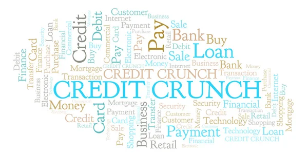 Credit Crunch Word Cloud Wordcloud Gemaakt Met Alleen Tekst — Stockfoto