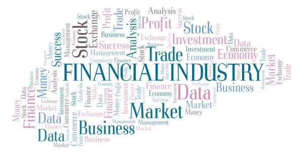 Pénzügyi Ágazat Szó Felhő Wordcloud Készült Csak Szöveg — Stock Fotó