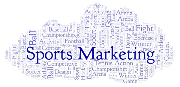 Sports Marketing Word Cloud Made Text Only — Stock Photo, Image