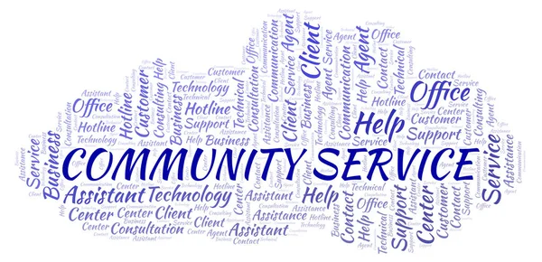 Community Service Nuvem Palavras Wordcloud Feito Apenas Com Texto — Fotografia de Stock