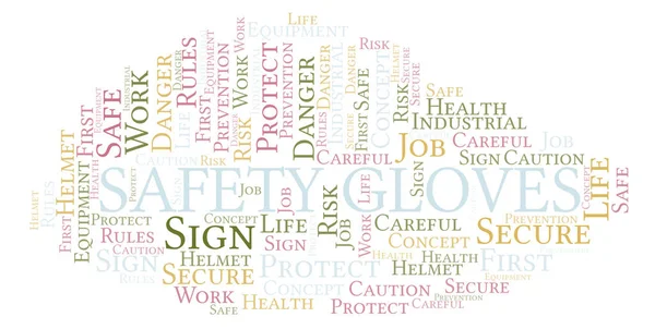 Safety Gloves word cloud. Word cloud made with text only.