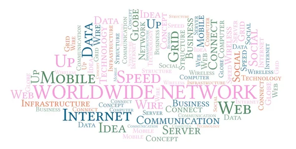 Worldwide Network word cloud. Word cloud made with text only.