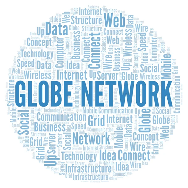 Globe Network Mot Nuage Nuage Mots Fait Avec Texte Seulement — Photo