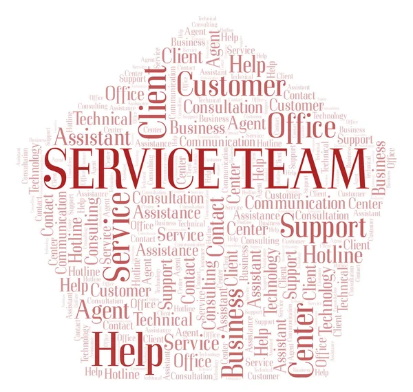 Equipo Servicio Nube Palabras Wordcloud Hecho Solo Con Texto —  Fotos de Stock