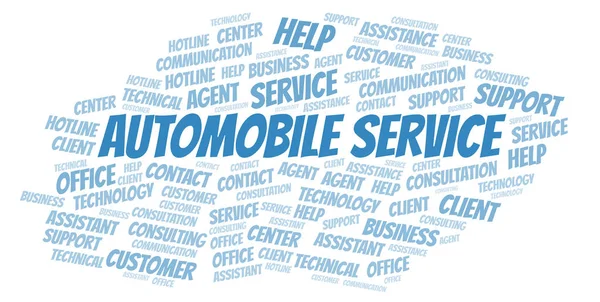 Automobile Service Palabra Nube Wordcloud Hecho Solo Con Texto —  Fotos de Stock