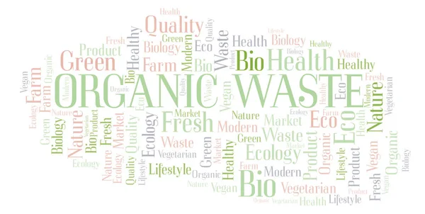 Organic Waste Word Cloud Wordcloud Fait Uniquement Avec Texte — Photo