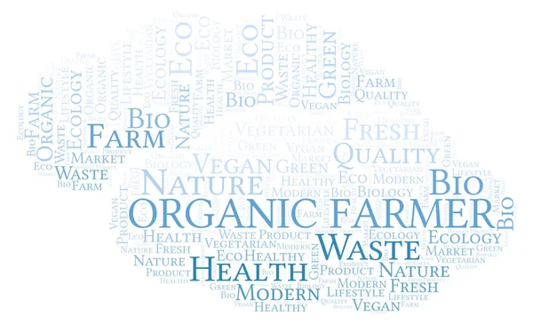 Organic Farmer Word Cloud Wordcloud Hecho Solo Con Texto — Foto de Stock