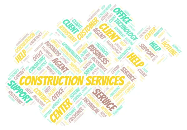 Servicios Construcción Word Cloud Wordcloud Hecho Solo Con Texto —  Fotos de Stock