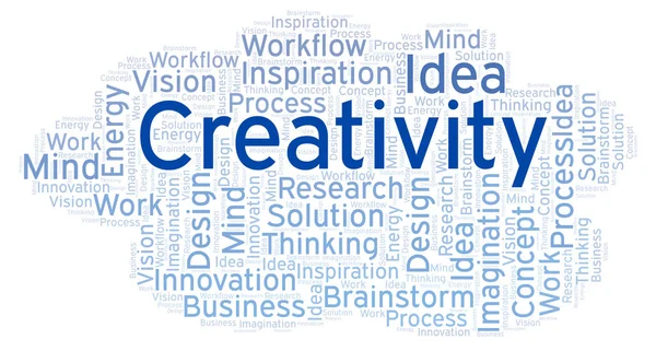 Kreativitás Szó Felhő Gyártott Val Csak Szöveg — Stock Fotó
