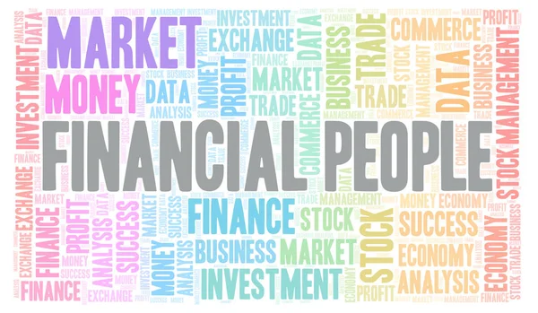 Financial People Nuvem Palavras Wordcloud Feita Apenas Com Texto — Fotografia de Stock