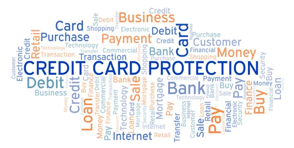 Credit Card Protection Word Cloud Wordcloud Gjorda Med Endast Text — Stockfoto