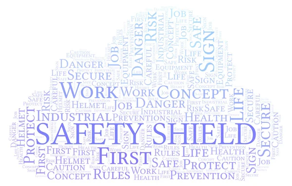 Safety Shield Word Cloud Word Cloud Realizat Numai Text — Fotografie, imagine de stoc