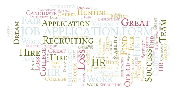 Job Application Form word cloud. Wordcloud made with text only.