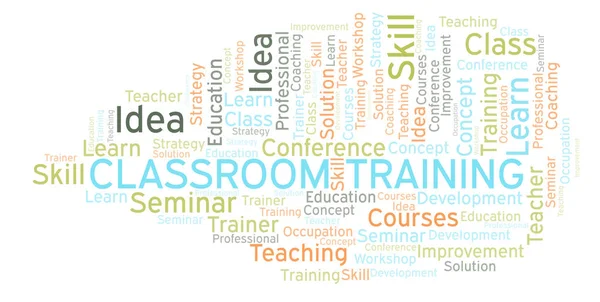 Classroom Training word cloud. Wordcloud made with text only.