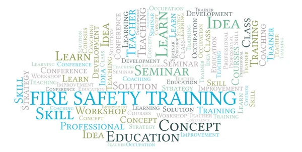 Fire Safety Training word cloud. Wordcloud made with text only.