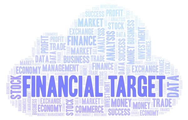 Finansiella Mål Word Cloud Wordcloud Gjorda Med Endast Text — Stockfoto