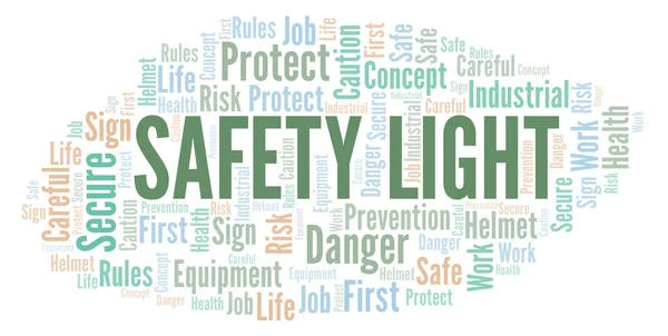 Safety Light Word Cloud Word Cloud Made Text Only — Stock Photo, Image