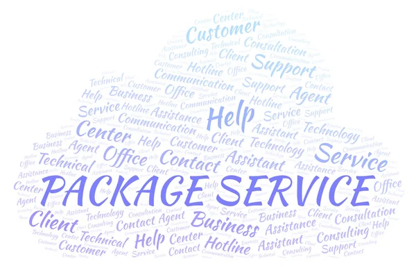 Облако Слов Package Service Wordcloud Made Text Only — стоковое фото