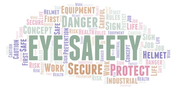 Eye Safety word cloud. Word cloud made with text only.