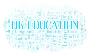 İngiltere'de eğitim kelime bulutu, yalnızca metin ile yapılan wordcloud.