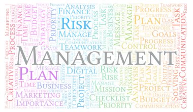 Yalnızca metin ile yapılan yönetim kelime bulutu