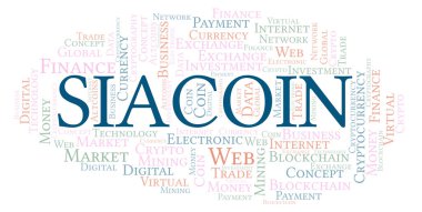 Siacoin cryptocurrency para kelime bulutu. Yalnızca metin ile yapılan kelime bulutu.