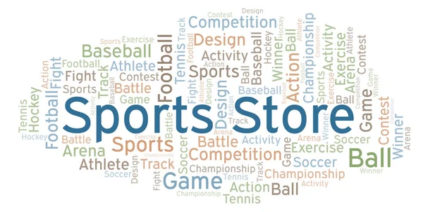 Sports Store Word Cloud Made Text Only — Stock Photo, Image