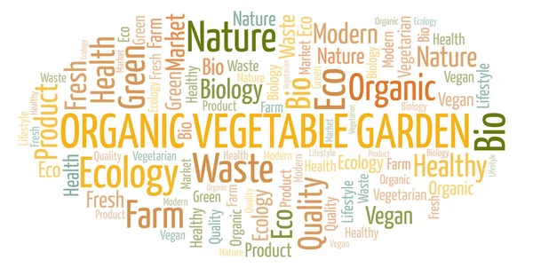 Organic Vegetable Garden Mot Nuage Wordcloud Fait Avec Texte Seulement — Photo
