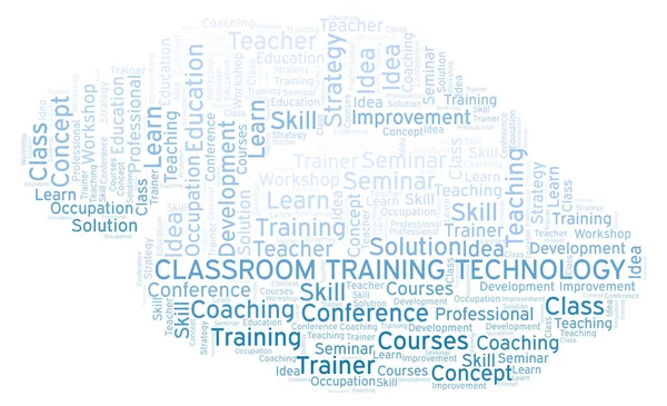 Classroom Training Technology word cloud. Wordcloud made with text only.