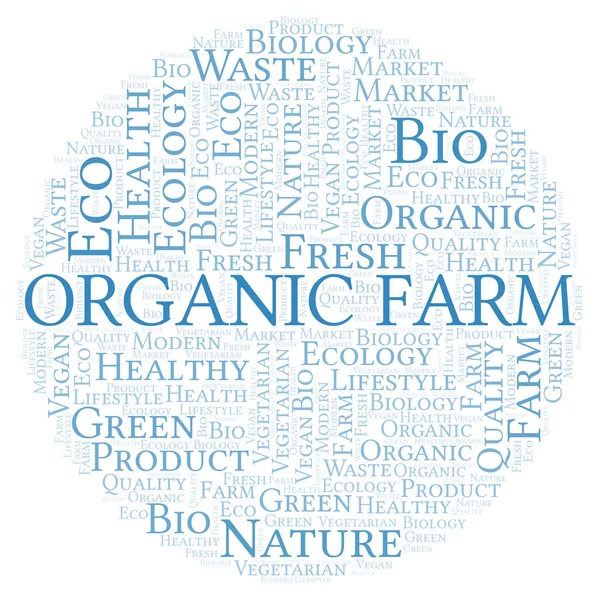 Organic Farm Nuvem Palavras Wordcloud Feita Apenas Com Texto — Fotografia de Stock