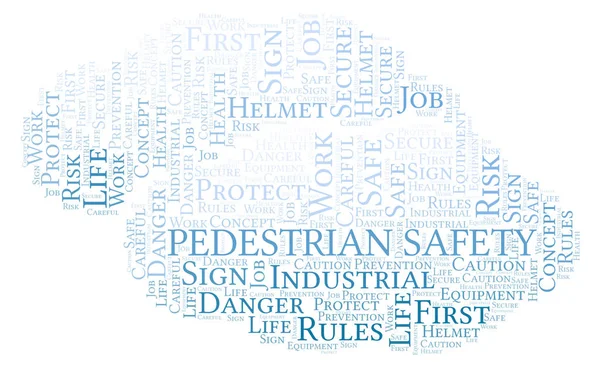 Pedestrian Safety Word Cloud Word Cloud Med Endast Text — Stockfoto