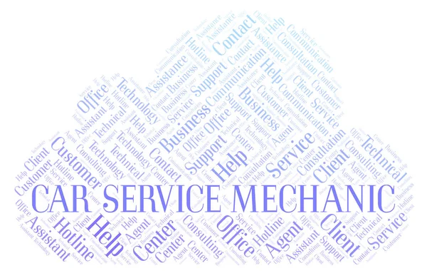 Bil Service Mekaniker Word Cloud Wordcloud Gjorda Med Endast Text — Stockfoto