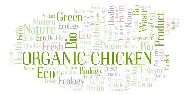 Organic Chicken Word Cloud Wordcloud Made Text Only — Stock Photo, Image