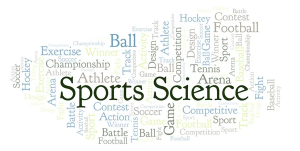 Sports Science word cloud. Made with text only.