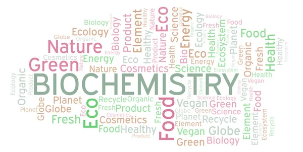 Biochemie Wortwolke Wordcloud Nur Mit Text Erstellt — Stockfoto