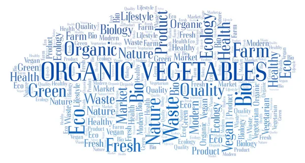 Organic Vegetables Mot Nuage Wordcloud Fait Avec Texte Seulement — Photo