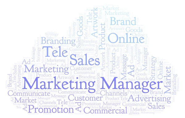 Word Cloud Text Marketing Manager Wordcloud Made Text Only — Stock Photo, Image