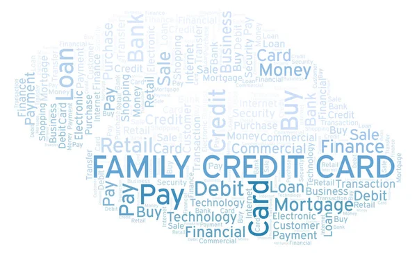 Familjen Kreditkort Word Cloud Wordcloud Gjorda Med Endast Text — Stockfoto