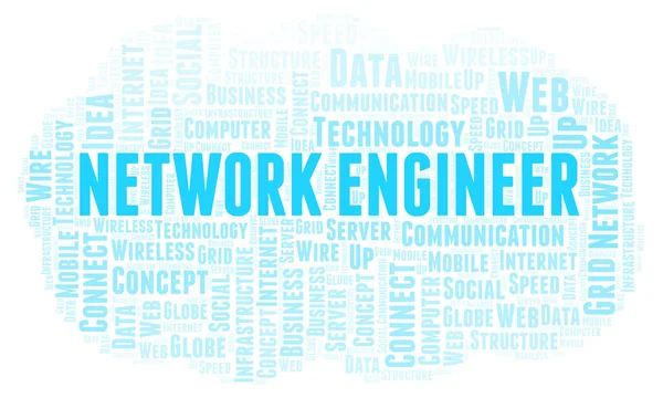 Network Engineer word cloud. Word cloud made with text only.