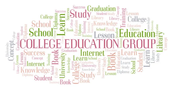 College Education Group Word Cloud Wordcloud Realizzato Solo Con Testo — Foto Stock