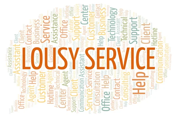 Lausiger Service Word Cloud Wordcloud Nur Mit Text Erstellt — Stockfoto
