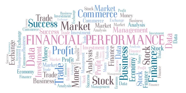 Financial Performance Word Cloud Wordcloud Fait Uniquement Avec Texte — Photo