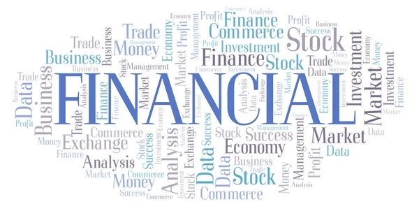 Finansiella Word Cloud Wordcloud Gjorda Med Endast Text — Stockfoto