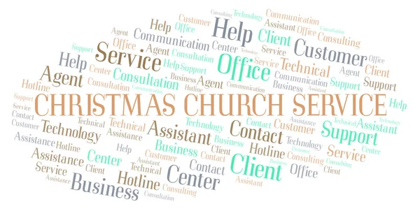 Christmas Church Service word cloud. Wordcloud made with text only.