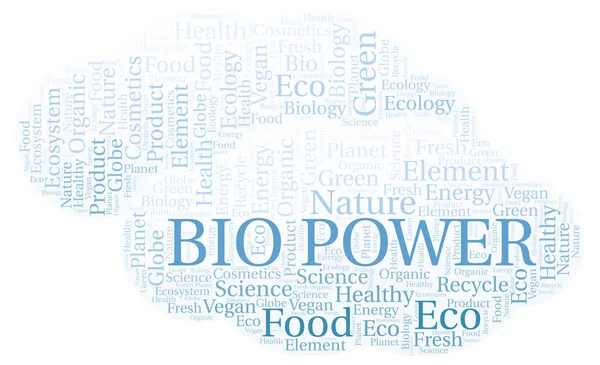 Bio Power Word Cloud Wordcloud Gjorda Med Endast Text — Stockfoto