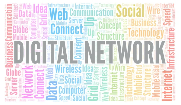 Digital Network word cloud. Word cloud made with text only.