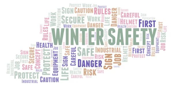 Winter Safety word cloud. Word cloud made with text only.