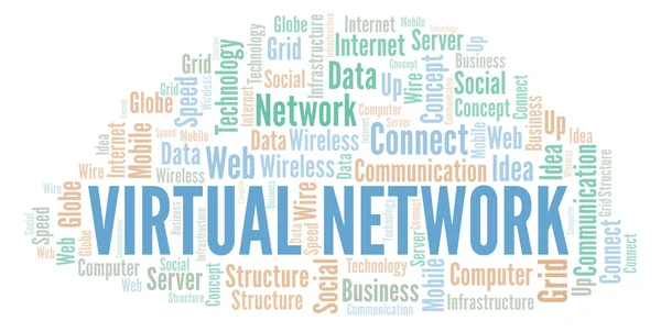 Virtual Network word cloud. Word cloud made with text only.