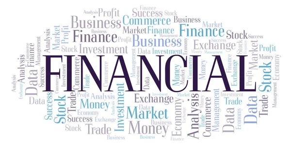 Financial Word Cloud Wordcloud Made Text Only — Stock Photo, Image